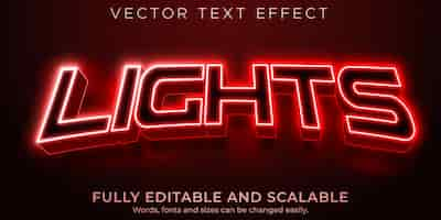 Free vector lights sport editable text effect, rgb and neon text style