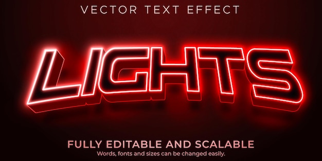 ライトスポーツ編集可能なテキスト効果、RGBおよびネオンテキストスタイル