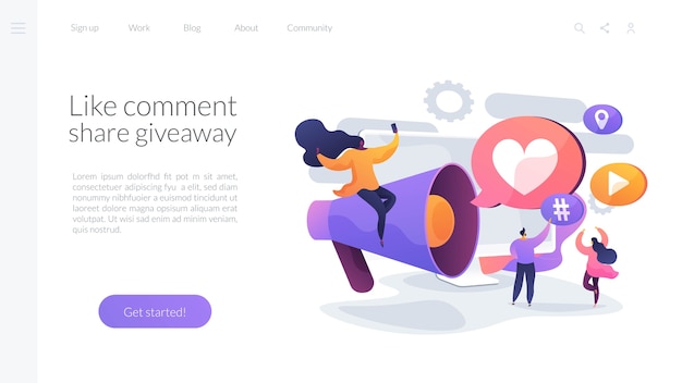 Like, comment and share giveaway landing page template