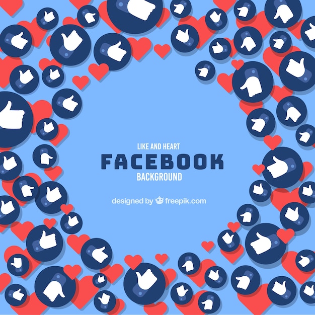 Free vector likes and hearts facebook background