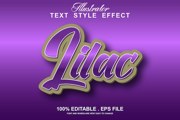 Lilac text effect editable
