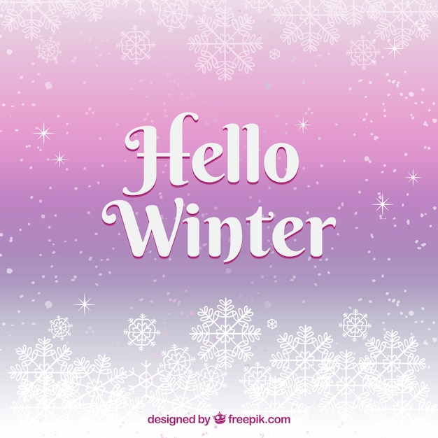 Free vector lilac winter background with snowflakes