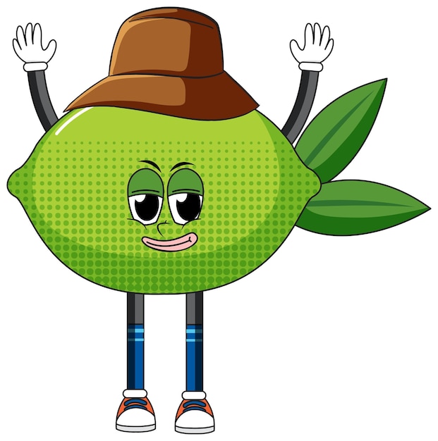 Free vector a lime cartoon character on white background