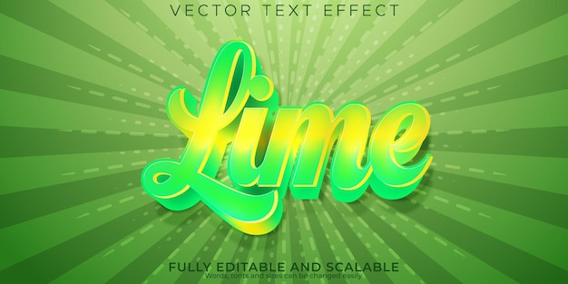 Free vector lime text effect editable green and nature text style