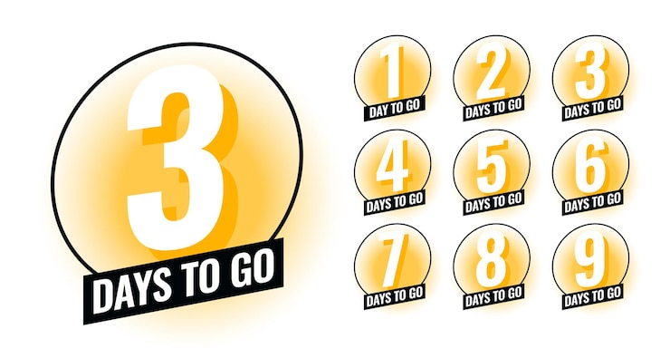Free Vector limited days left countdown sticker template for online or retail store