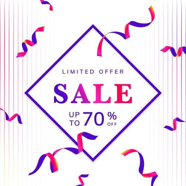 Limited offer 70% off sign vector