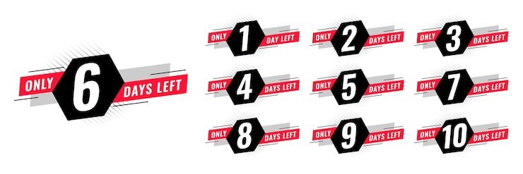 Free Vector limited time countdown days left for online or retail sale