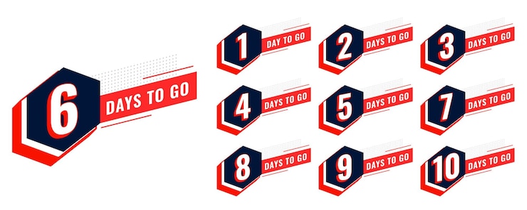 Free Vector limited time and days left promo countdown for special sale