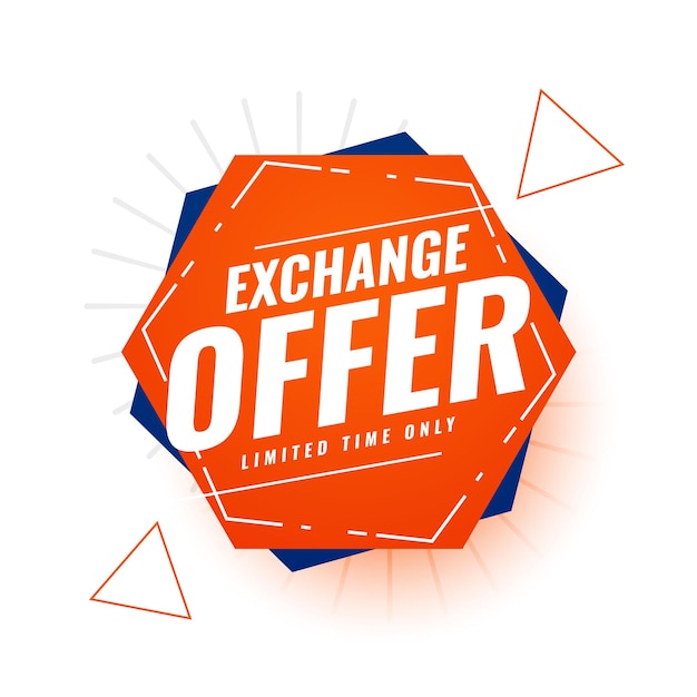 Free vector limited time exchange offer banner template