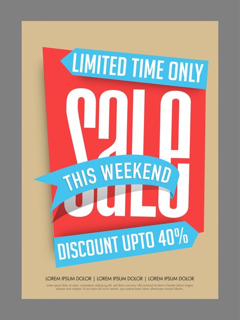  Limited Time, Weekend Sale and Discount poster, banner or flyer design. 