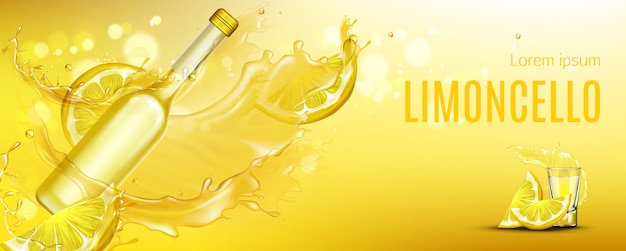 Vettore gratuito limoncello realistico aggiungere banner