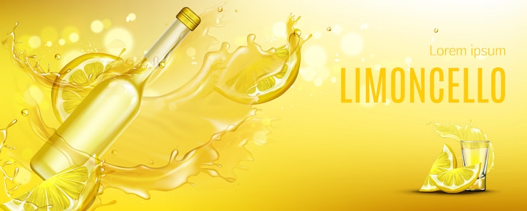 Бесплатный Вектор limoncello реалистично добавить баннер