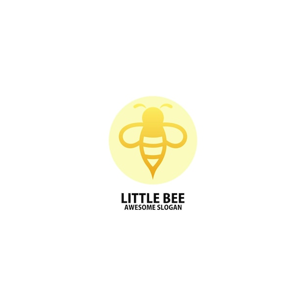 Free vector line bee logo design gradient color