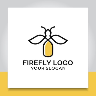 Line firefly logo design night light shiny