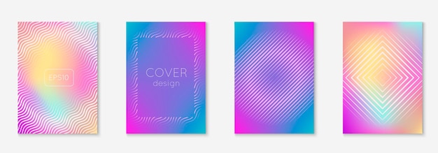 Line geometric elements on minimalist trendy cover template