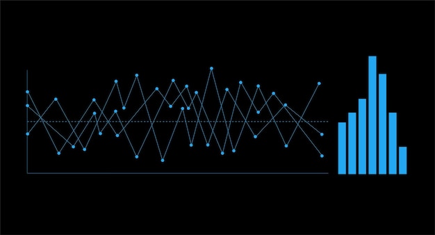 Vettore gratuito un grafico a linee con un grafico a linee che dice 