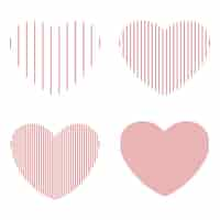 Free vector line hearts set