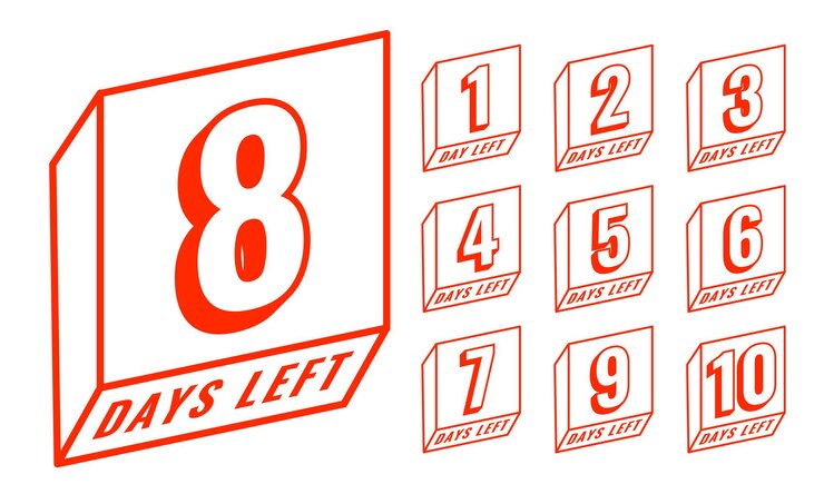 Free Vector line style countdown number of days left banner