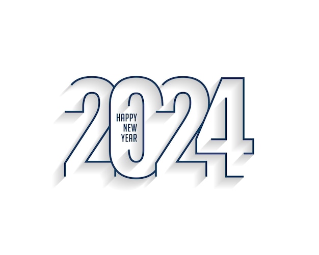 Бесплатное векторное изображение Линейный стиль счастливого нового года 2024 событие фона вектор