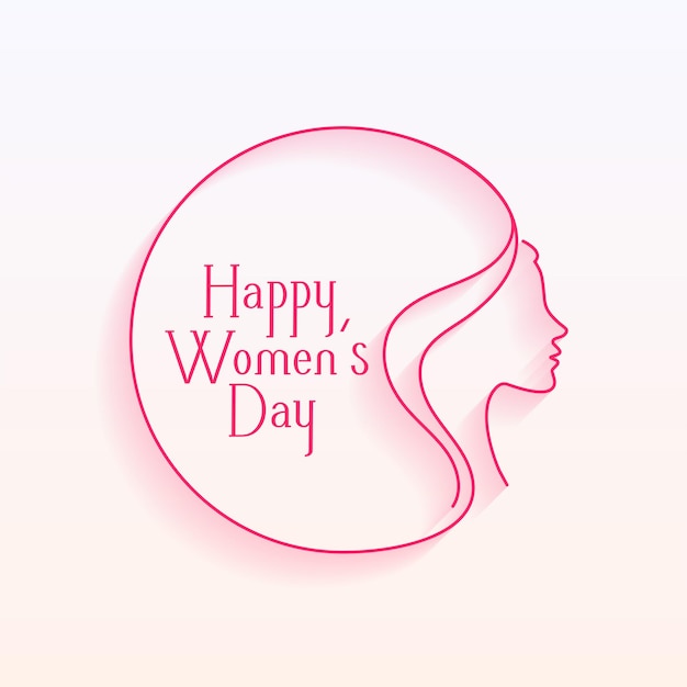 Free vector line style happy womens day card design