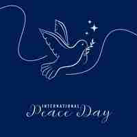 Free vector line style international peace day message poster a symbol of humanity vector