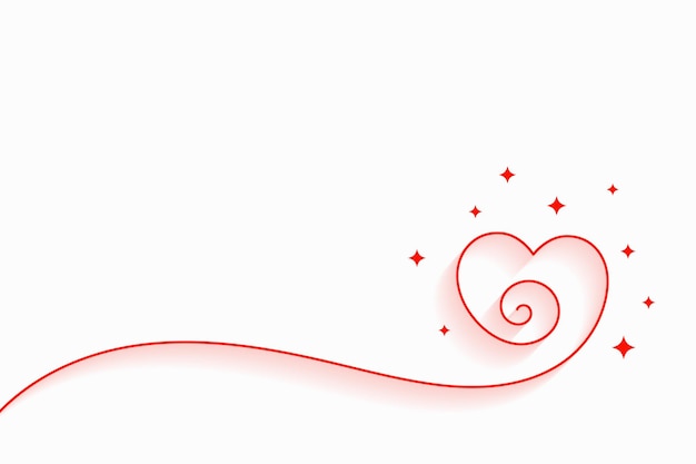 Free vector line style love heart white background for valentines day event