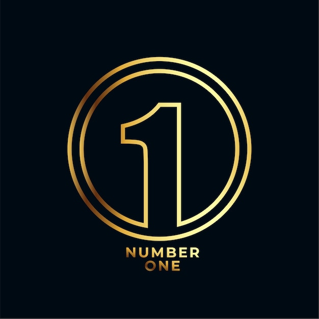 Line style number one winner achievement label design