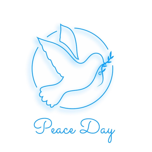 Line style peace day holiday poster with flying bird design
vector illustration