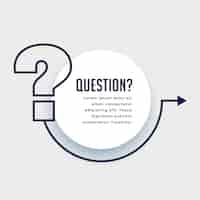 Free vector line style question mark background with pointing arrow