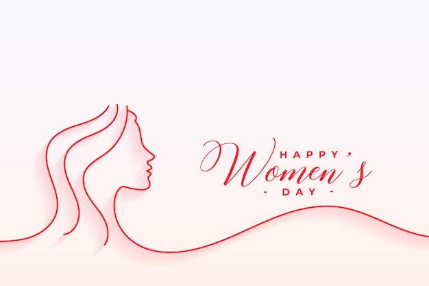 Line style womens day card design