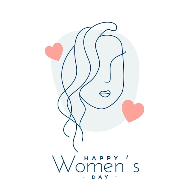 line style womens day greeting card design
