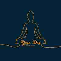 Free vector line style yoga day pose poster design