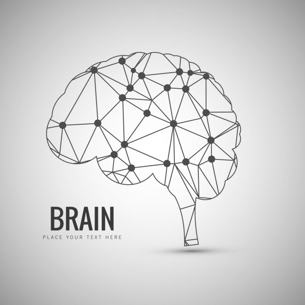 Free vector lineal brain design