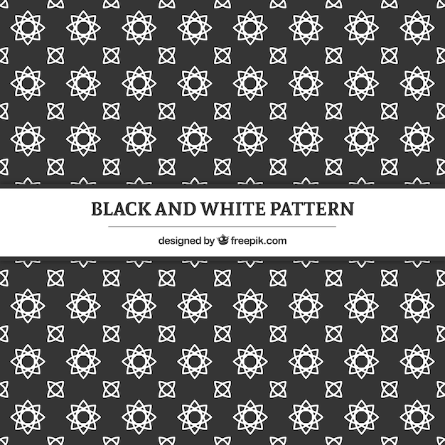 Free vector lineal flowers black and white pattern