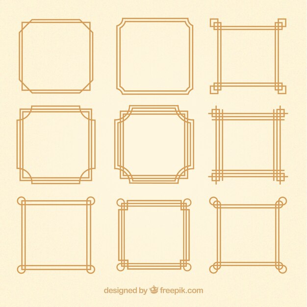 Lineal frames collection with ornaments