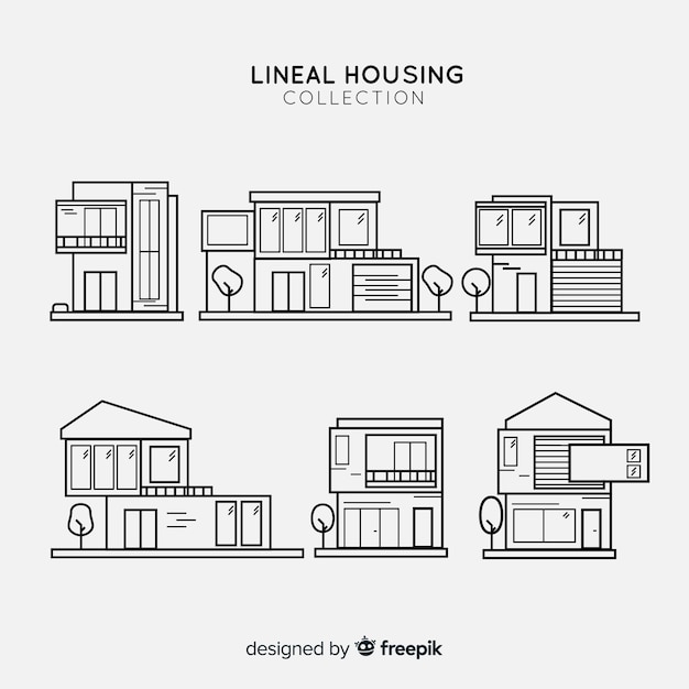 Free vector lineal housing collectio