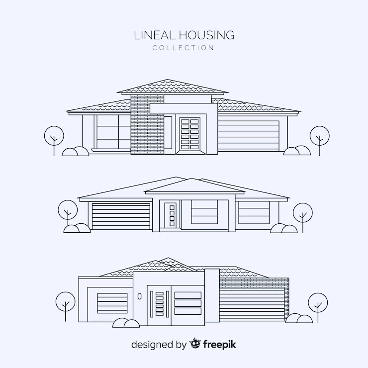 Free Vector lineal housing collectio