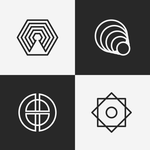 Линейный логотип коллекции абстрактный дизайн