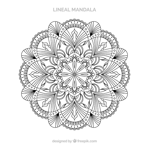 Concetto di sfondo lineal mandala