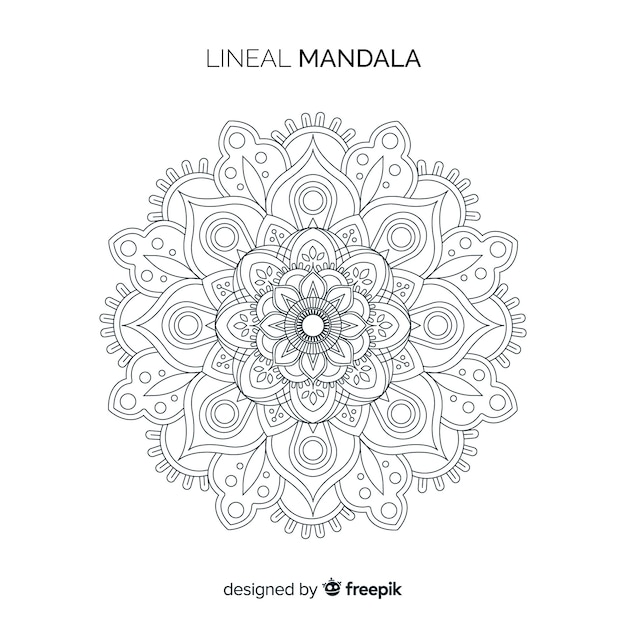 Free vector lineal mandala background