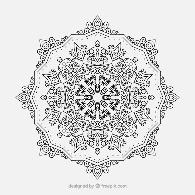 Vettore gratuito design a mandala lineare