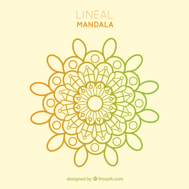 Vettore gratuito design a mandala lineare