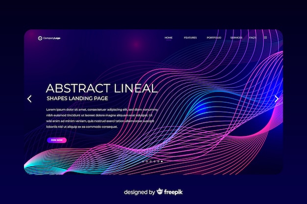 Lineal shapes landing page template