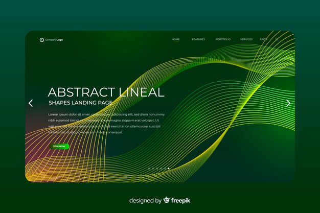 Lineal shapes landing page template