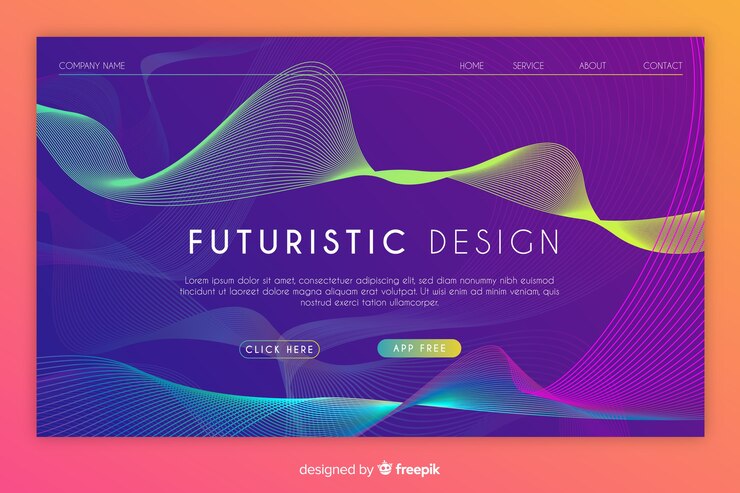 Free Vector lineal shapes landing page template