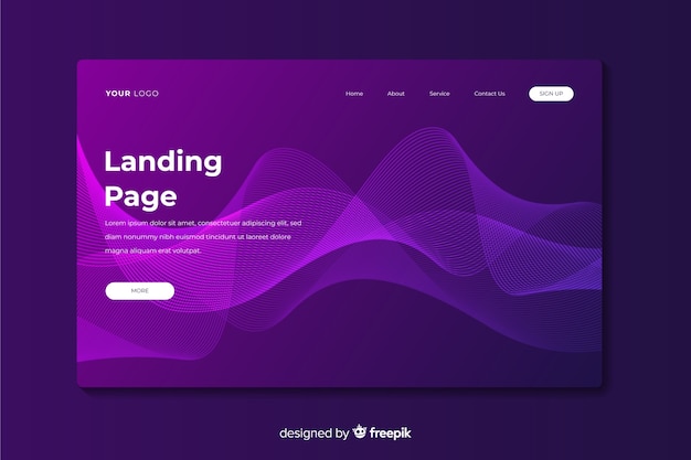 Free vector lineal shapes landing page