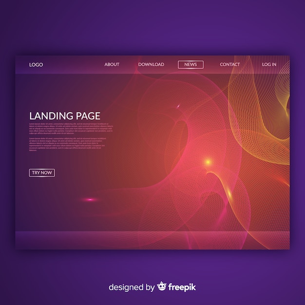 Free vector lineal shapes landing page