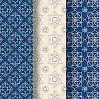 Free vector linear arabic pattern collection