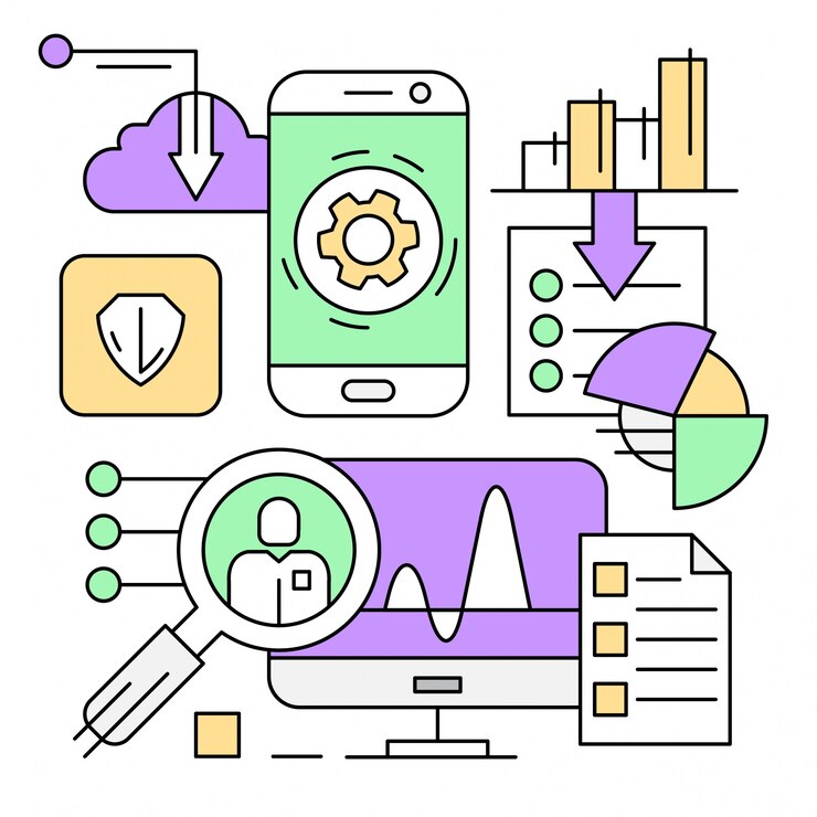 Free Vector linear business infographics