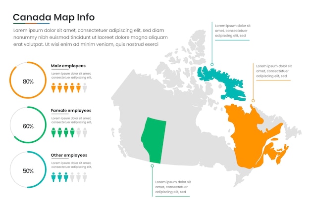 Linear canada map infographic